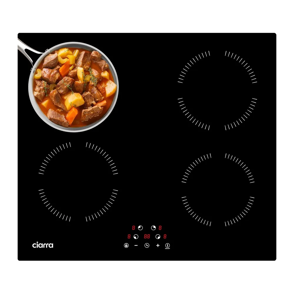 Ciarra Piano Induzione 4 Fuochi 60 cm Limitatore di Potenza 2,8/3,5/6 kW
