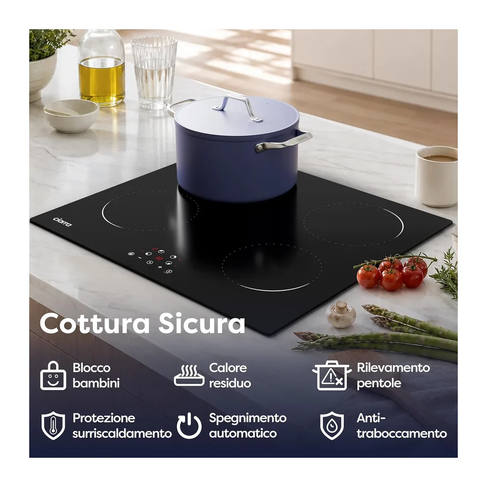 Ciarra Piano Cottura a Induzione 4 Fuochi 60 cm 6000W — 5