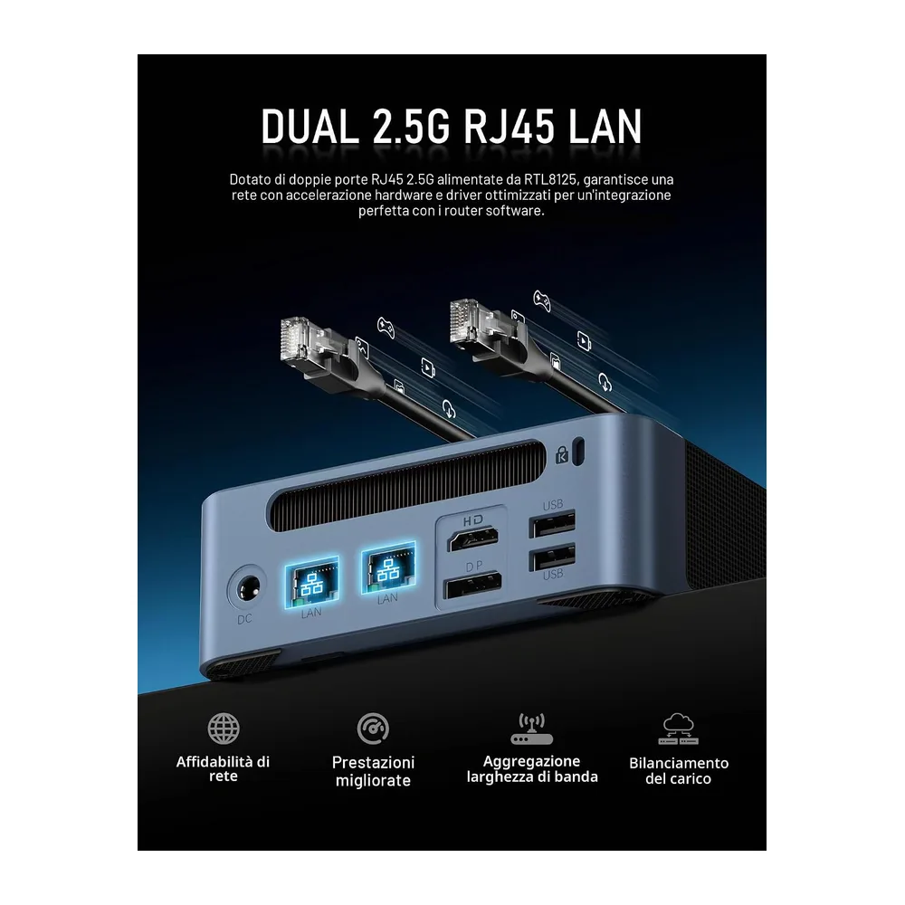 BOSGAME E5 Mini PC Windows 11 Pro, AMD Ryzen 3 5300U (fino a 3.8GHz), 8GB DDR4 256GB SSD, Mini PC Ryzen con — 4