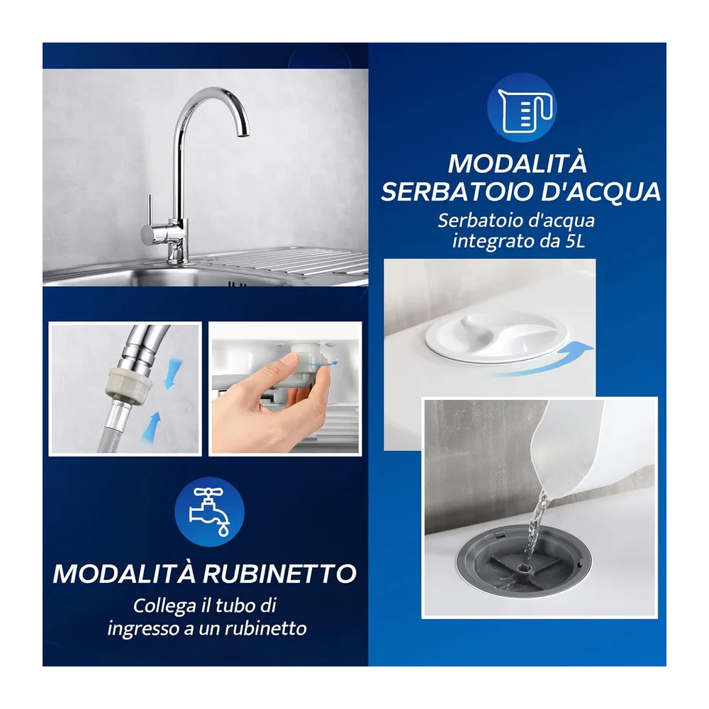 AIRMSEN Mini Lavastoviglie da Tavolo 5+1 Programmi — 4