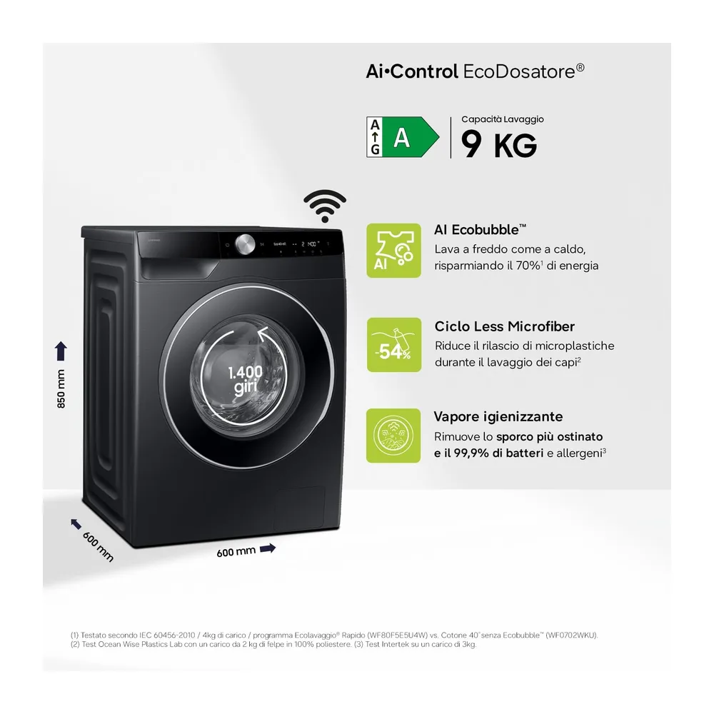 Samsung Lavatrice AI Control WW90DG6U85LB/U3 Libera installazione — 2