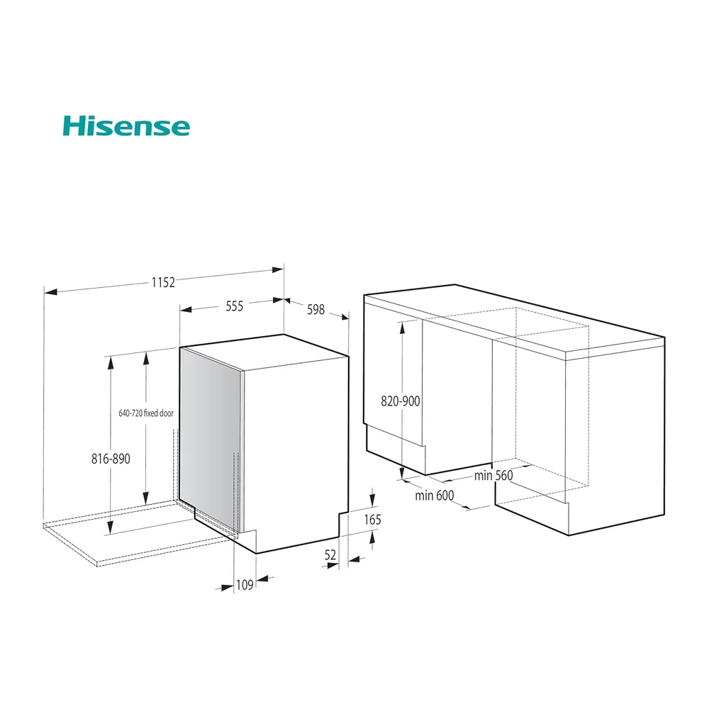 Hisense HV642E61 Lavastoviglie da Incasso — 2