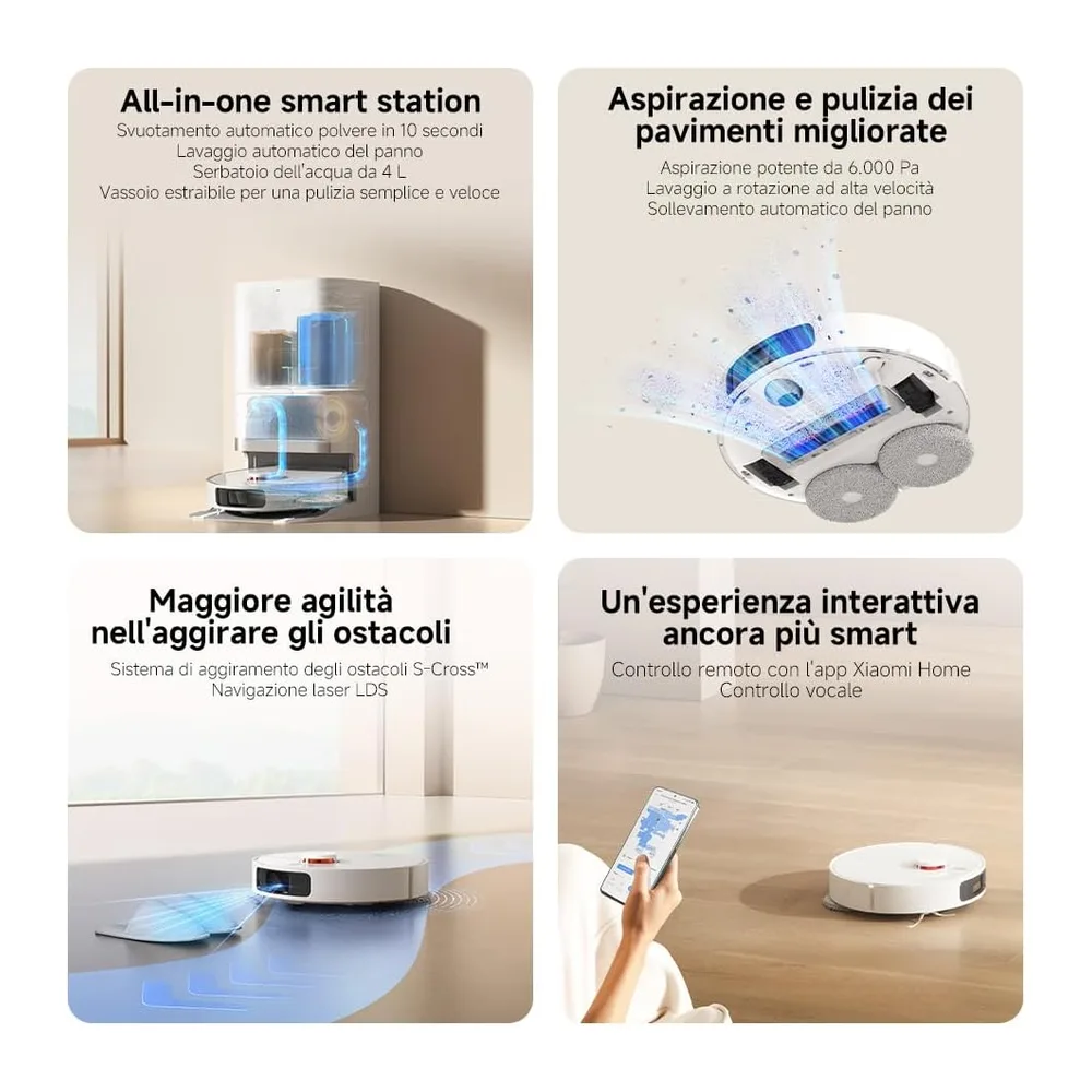 XIAOMI X20+ Robot aspirapolvere con lavaggio e panno sollevabile — 3