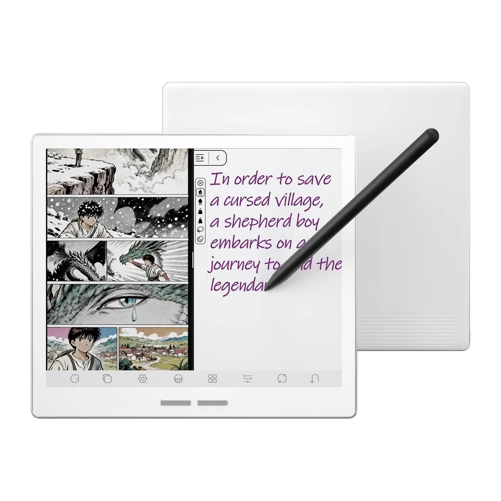 Bigme B751C Color - Tablet e-Ink da 7 pollici con penna e custodia inclusa, 4 GB/64 GB, Android 14, supporto