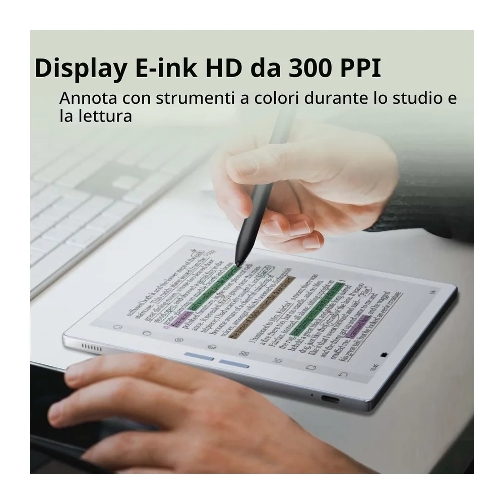 Bigme B751C Color - Tablet e-Ink da 7 pollici con penna e custodia inclusa, 4 GB/64 GB, Android 14, supporto — 2
