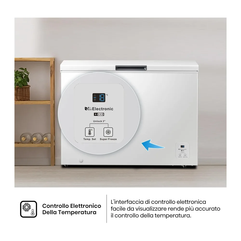 Hisense FC386D4AWLYE - Congelatore a Pozzo 297 L di capacità, Classe E, Silenzioso 40dB, 4 Star, Bianco, — 5