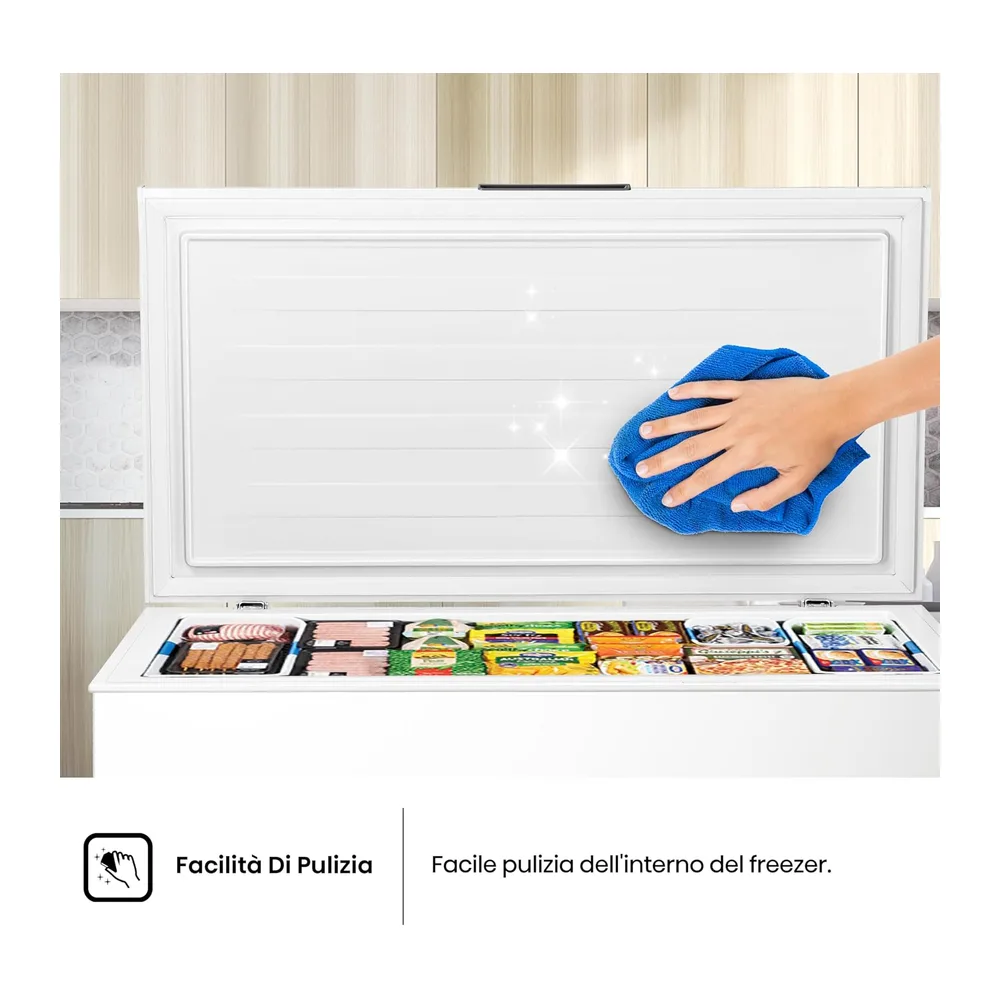 Hisense FC386D4AWLYE - Congelatore a Pozzo 297 L di capacità, Classe E, Silenzioso 40dB, 4 Star, Bianco, — 6