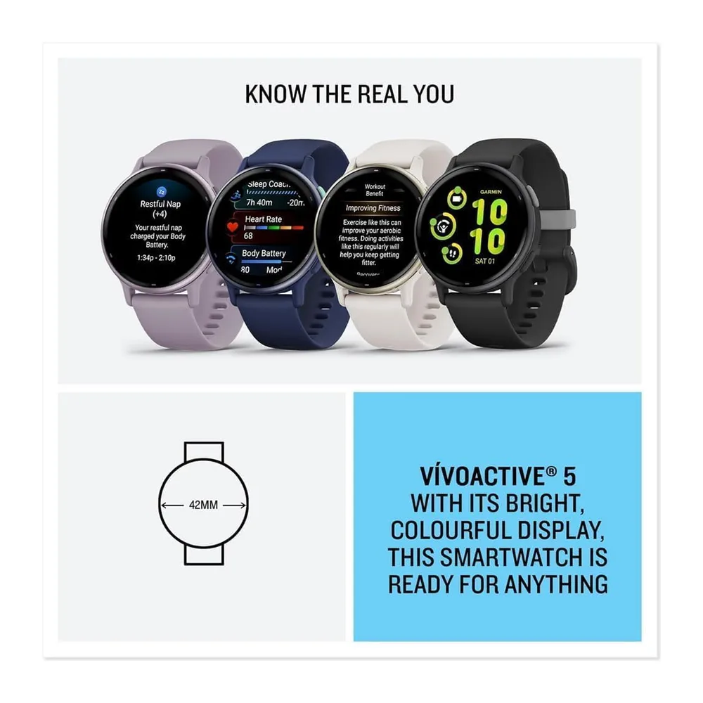 Garmin vívoactive 5, Smartwatch AMOLED 1,2", Cassa 42mm, Musica, Pay, +30 Sport, GPS, Cardio, Coach Sonno, — 6