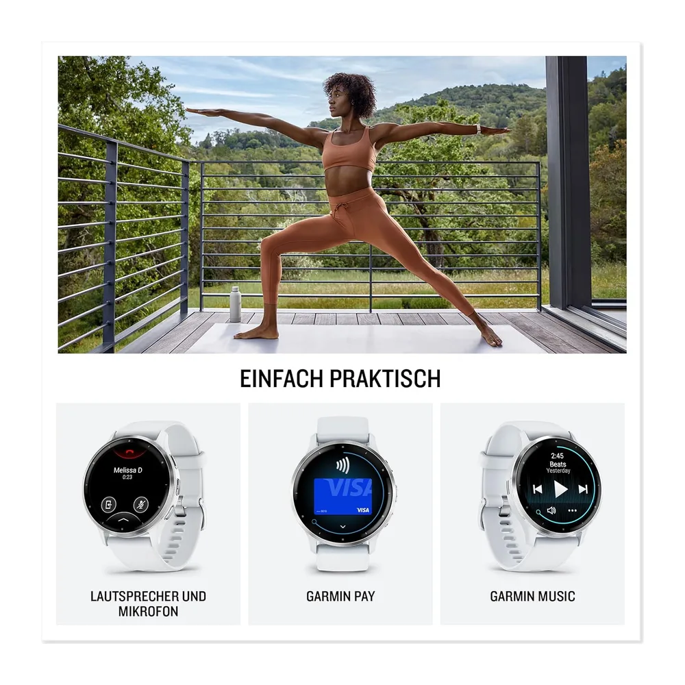 Garmin Venu 3, Smartwatch AMOLED 1,4", Cassa 45mm, Microfono e Speaker, Musica, Pay, +30 App sport, GPS, — 4