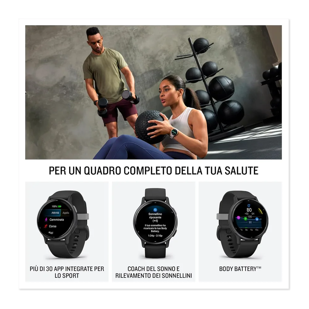 Garmin vívoactive 5, Smartwatch AMOLED 1,2", Cassa 42mm, Musica, Pay, +30 Sport, GPS, Cardio, Coach Sonno, — 2