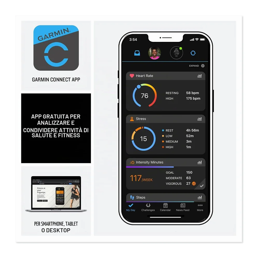 Garmin Venu 3S, Smartwatch AMOLED 1,2", Cassa 41mm, Microfono e Speaker, Musica, Pay, +30 App sport, GPS, — 5
