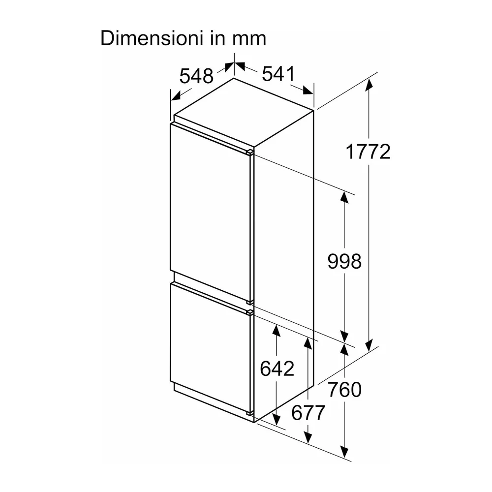 Bosch KIN862SE0 Serie 4 Frigo Combinato da incasso 177,2 x 54,1 cm [Classe di efficienza energetica E] — 2
