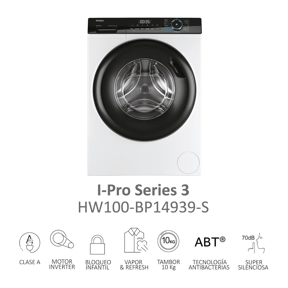 Haier I-Pro Serie 3 Lavatrice 10 Kg, 1400 Giri, Classe A, Bianca [Classe di efficienza energetica A] — 2