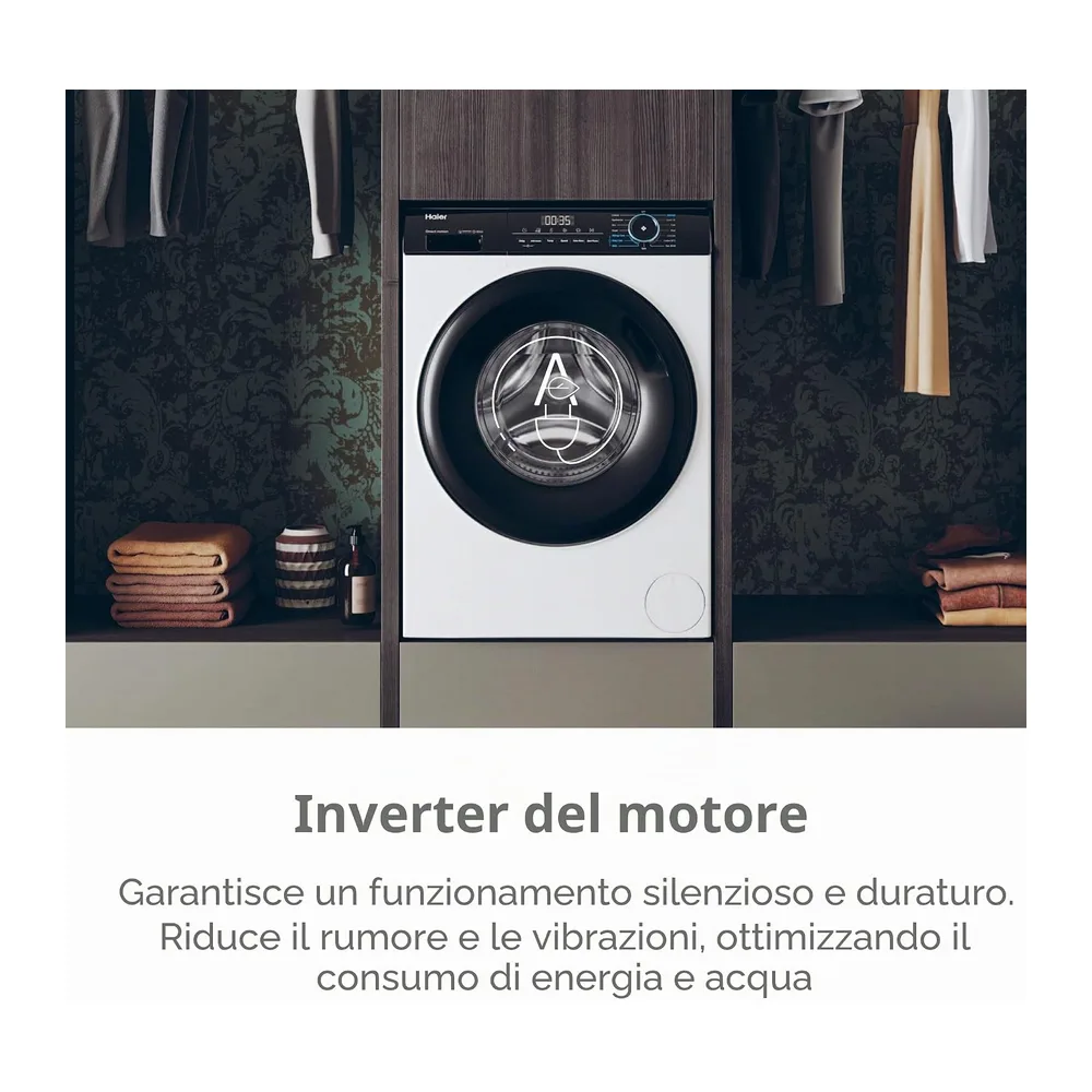 Haier I-Pro Serie 3 Lavatrice 10 Kg, 1400 Giri, Classe A, Bianca [Classe di efficienza energetica A] — 3