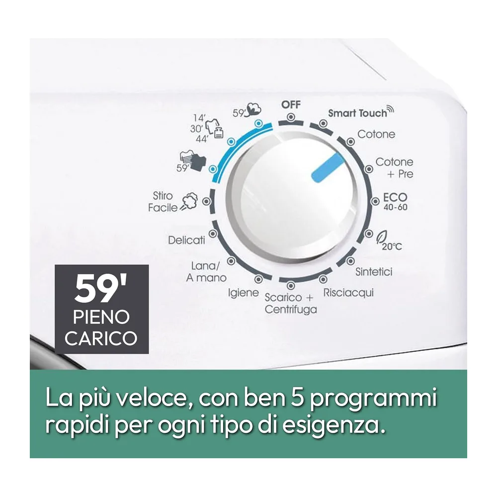 Candy Smart Lavatrice 7 Kg, 1200 Giri, Classe C, Bianco [Classe di efficienza energetica C] — 5