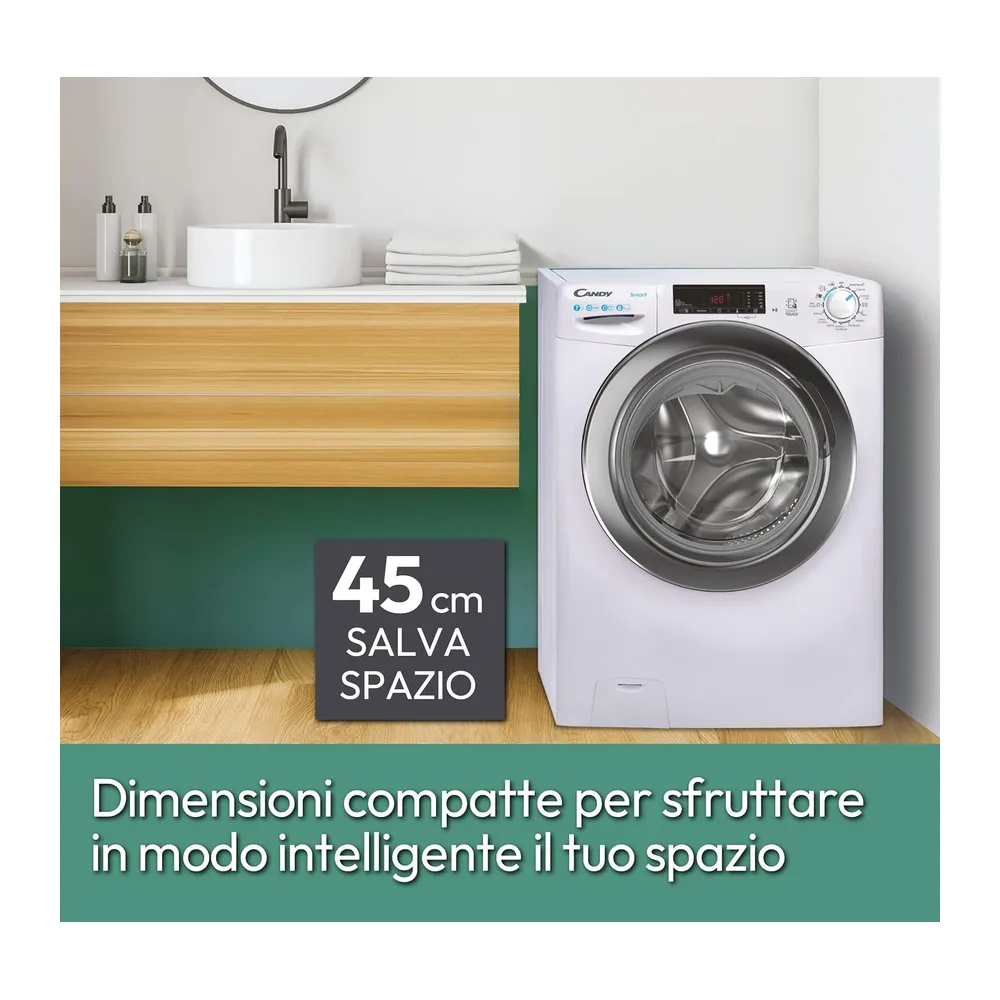 Candy Smart Lavatrice 7 Kg, 1200 Giri, Classe C, Bianco [Classe di efficienza energetica C] — 6