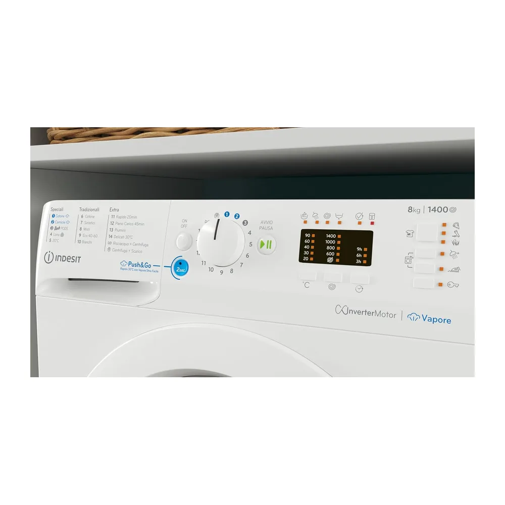 Indesit BWA 81496X WV IT – Lavatrice 8 Kg, Carica Frontale, Libera Installazione, 1400 Giri/min, Classe A, — 2