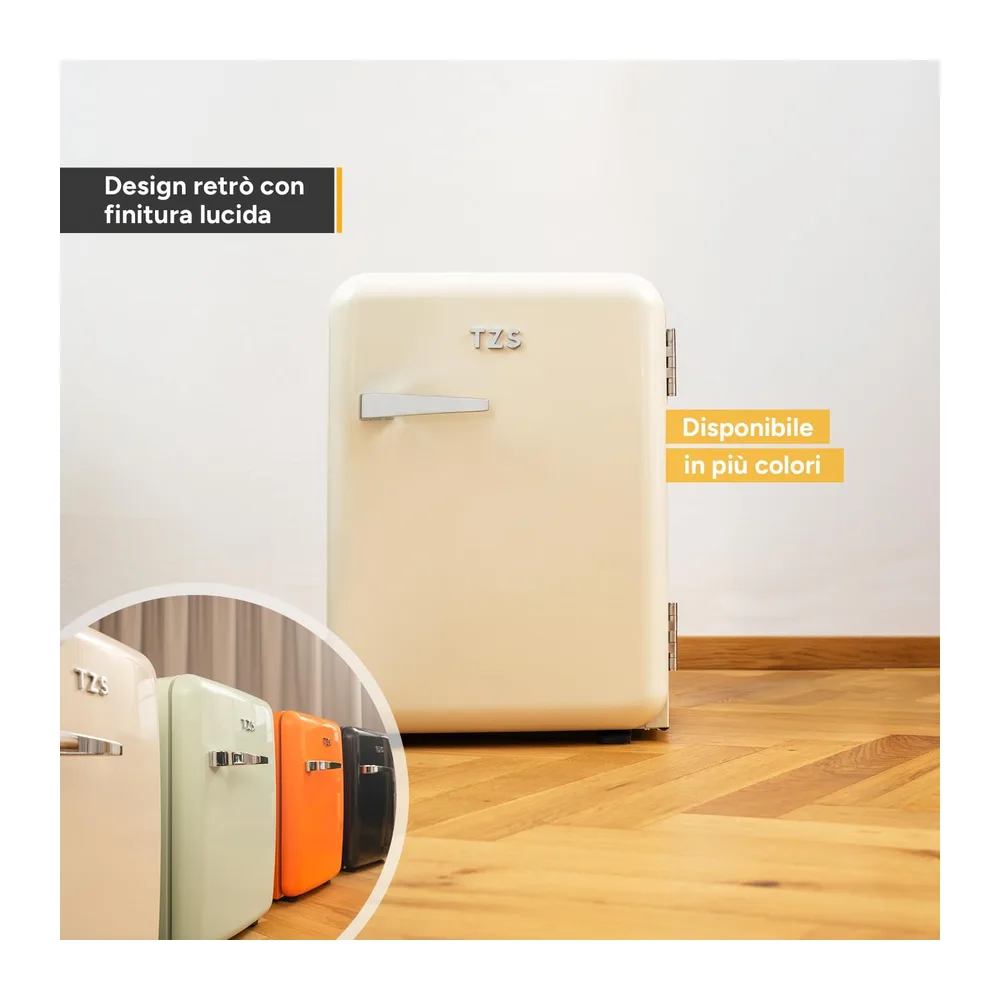 TZS First Austria - Mini Frigorifero Retrò 40L silenzioso - Piccolo Minifrigo design vintage con luce interna — 6