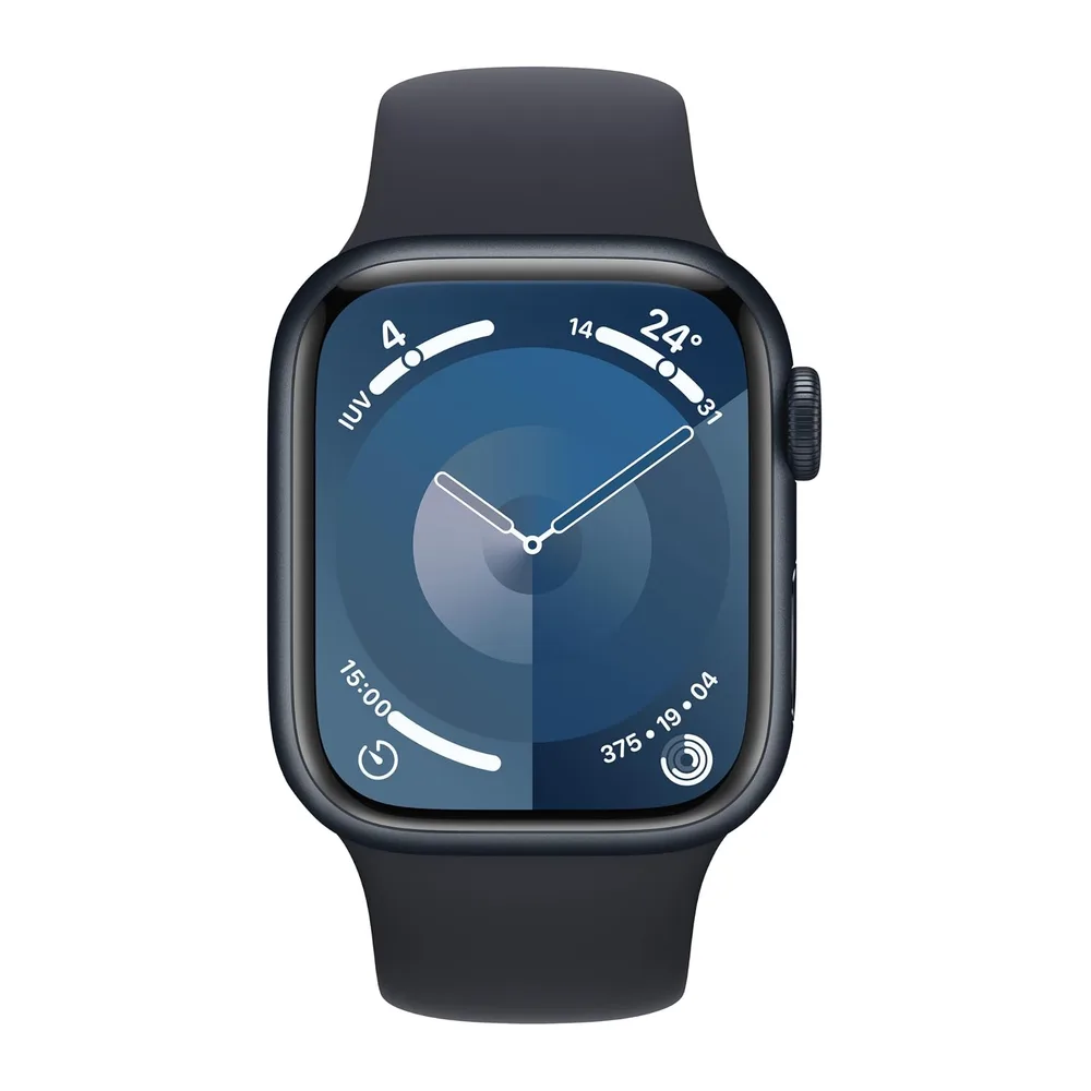 Apple Watch Series 9 [GPS, 41mm] Cassa Mezzanotte in Alluminio con Cinturino Sport Mezzanotte, S/M — 2