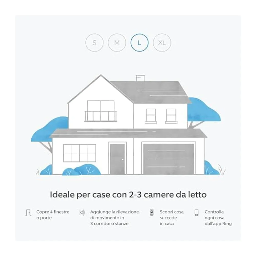 Kit Ring Alarm L + videocamera interna (Indoor Camera 2ª gen.) — 2