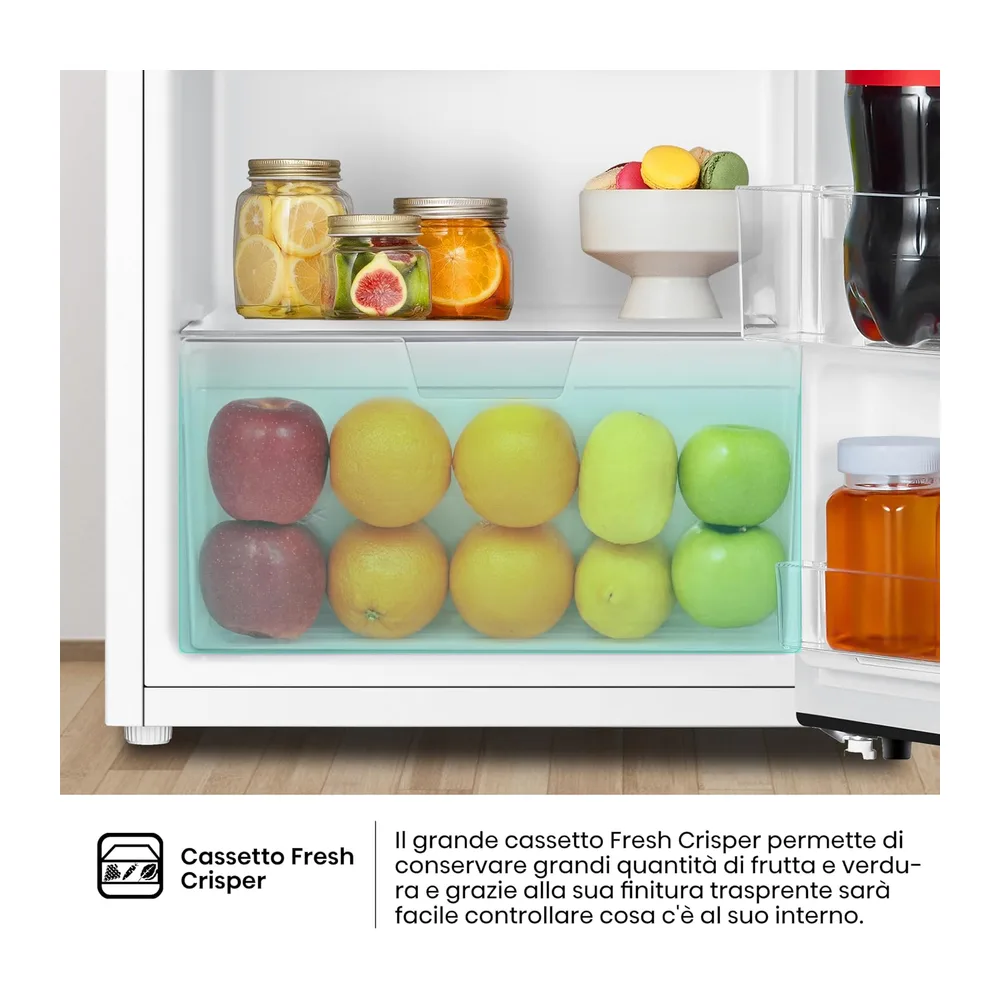 Hisense RR121D4AWE - Frigorifero Monoporta con cassetto fresh zone, Bianco, 94 L, classe E [Classe di — 6