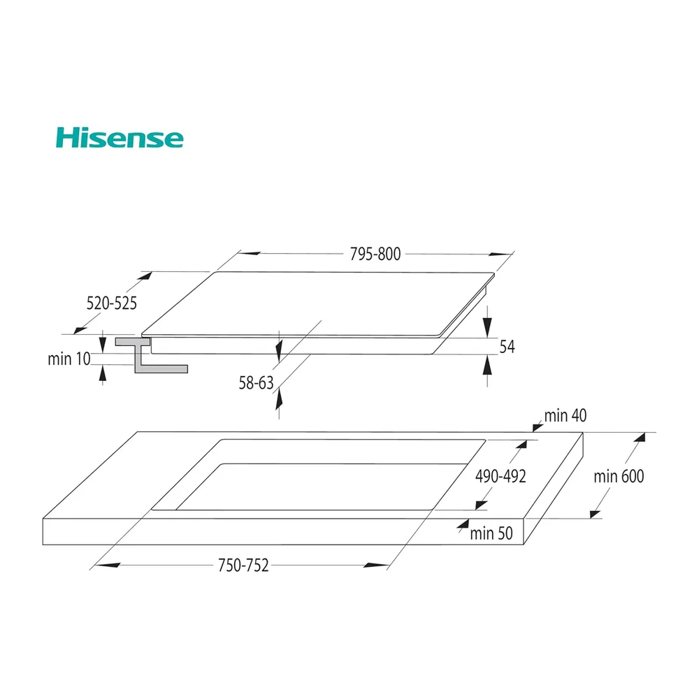 Hisense HI8421BSC Piano induzione, 4 zone, Comandi indipendenti, Connect Zone, Timer, Power Management — 3