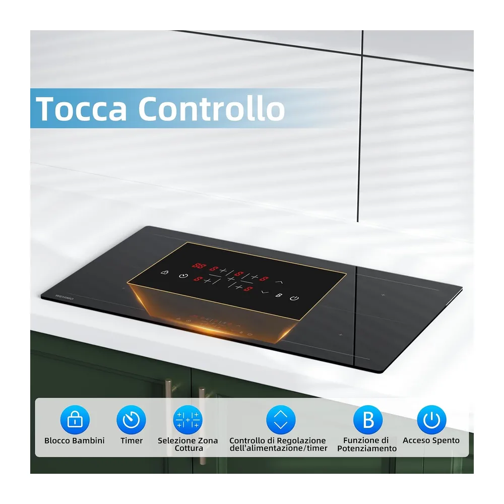 WEHIMO Piano cottura a induzione 5 Fuochi da Incasso — 4