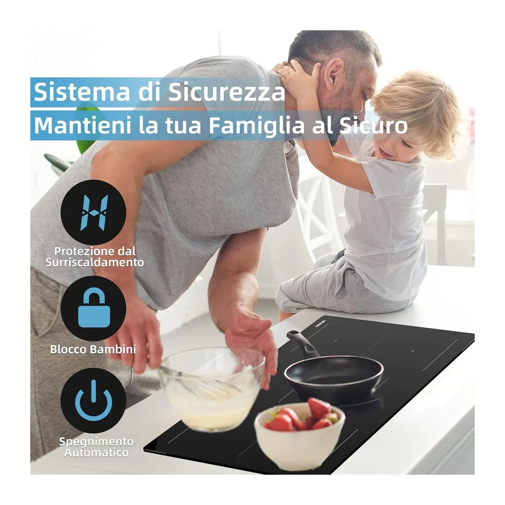 WEHIMO Piano cottura a induzione 5 Fuochi da Incasso — 6