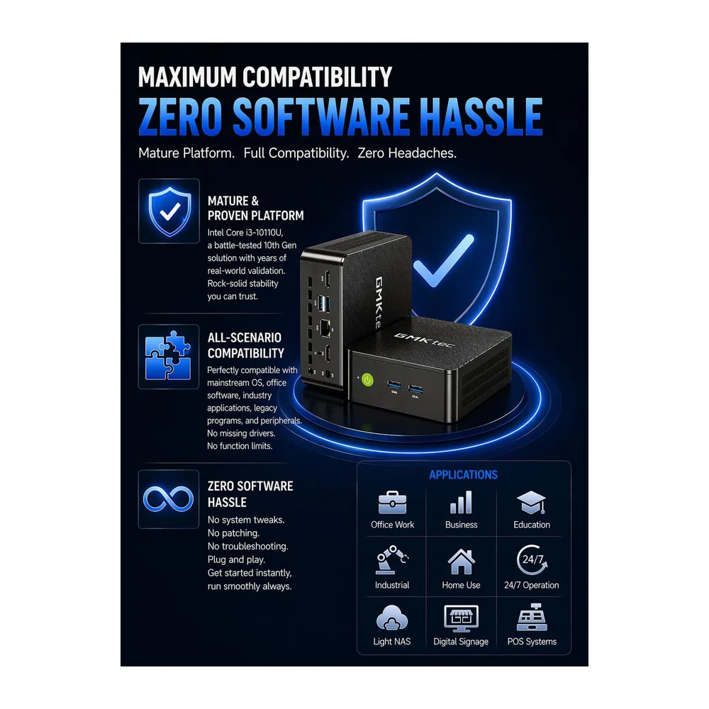 GMKtec Mini PC G3 PRO con Intel Core i3-10110U (superiore a 4300U/N150) — 5