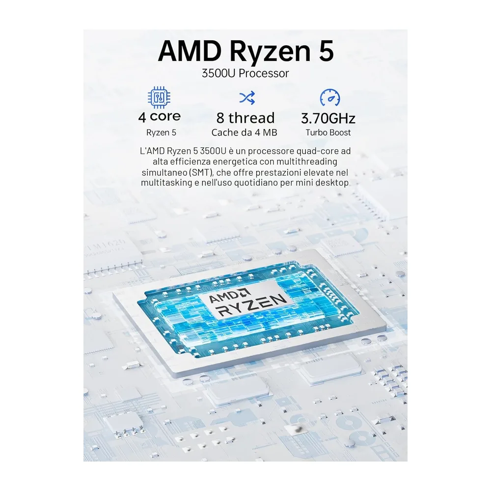 GMKtec G10 Mini PC Ryzen 5 3500U (Più potente di N150) — 4