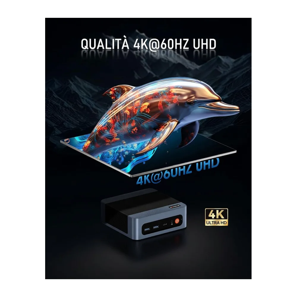 BOSGAME P3 Mini PC Gaming, AMD Radeon 680M Ryzen 9 6900HX 8C/16T Mini Computer, 32GB DDR5 1TB PCIe 4.0xSSD — 2