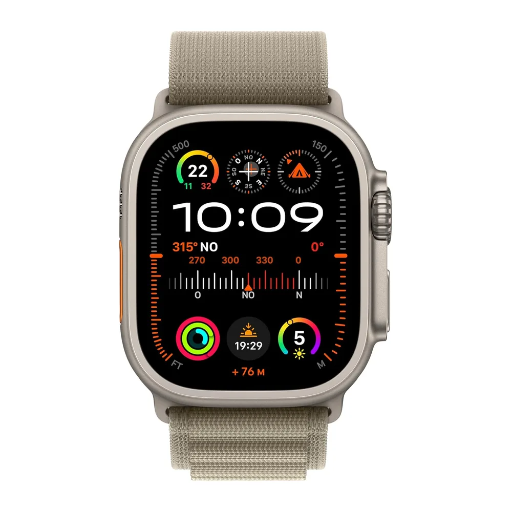 Apple Watch Ultra 2 [GPS + Cellular 49mm] Cassa in Titanio Oliva con Alpine Loop oliva — 2
