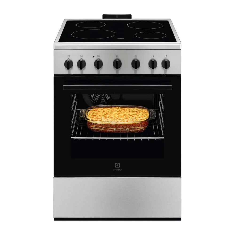 Electrolux LKR620066X - Cucina elettrica con forno, 4 fuochi, 60x60 cm, Classe energetica A