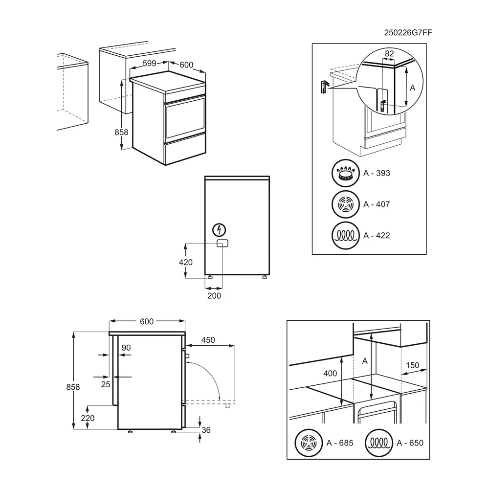 Electrolux LKR620066X - Cucina elettrica con forno, 4 fuochi, 60x60 cm, Classe energetica A — 3