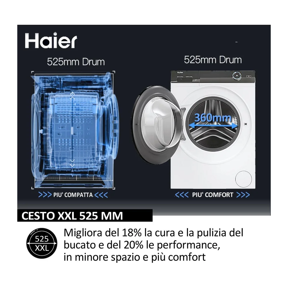 Haier I-Pro Serie 3 Lavatrice Slim 7 Kg, 1400 Giri, Classe A-10% [Classe di efficienza energetica A] — 3