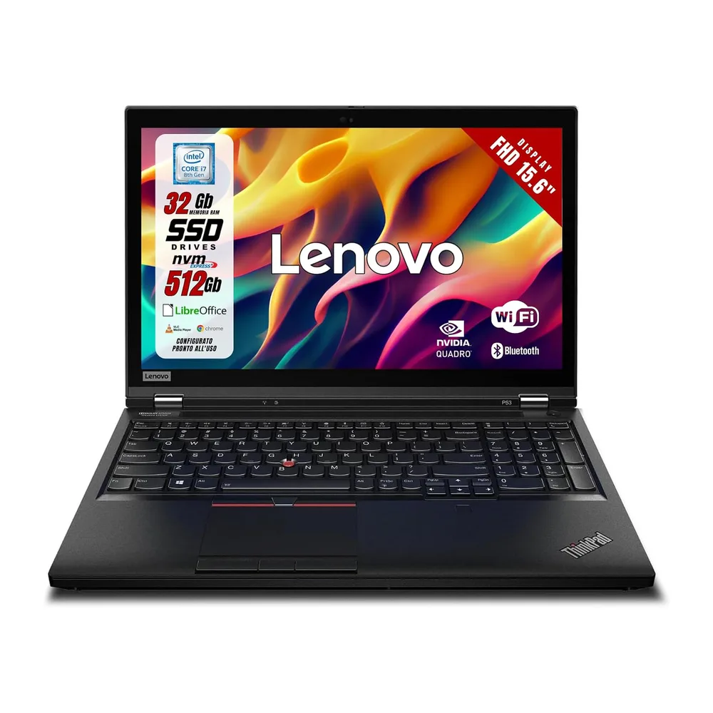 Lenovo ThinkPad, Pc Portatile Notebook Display 15,6 pollici 1920 x 1080 Full HD, Intel i7-9850H Ram 32Gb SSD