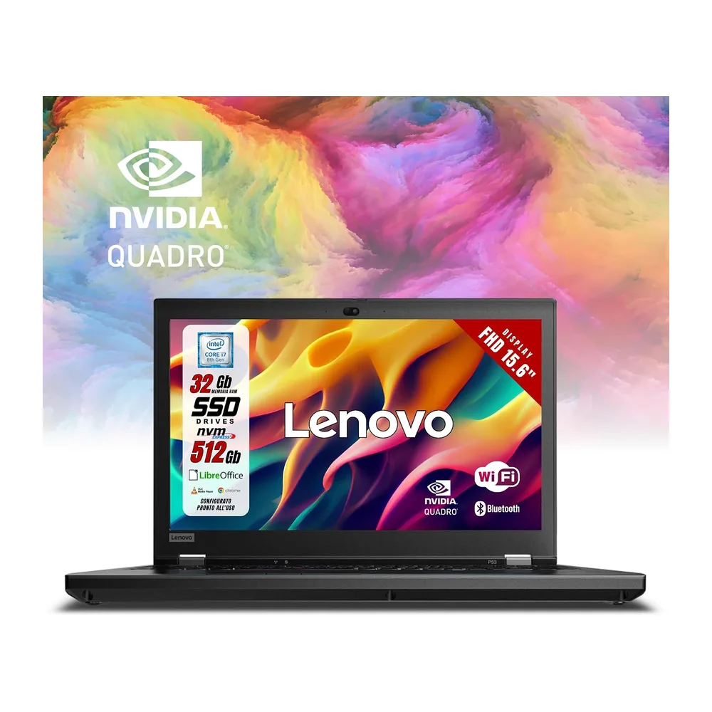 Lenovo ThinkPad, Pc Portatile Notebook Display 15,6 pollici 1920 x 1080 Full HD, Intel i7-9850H Ram 32Gb SSD — 3