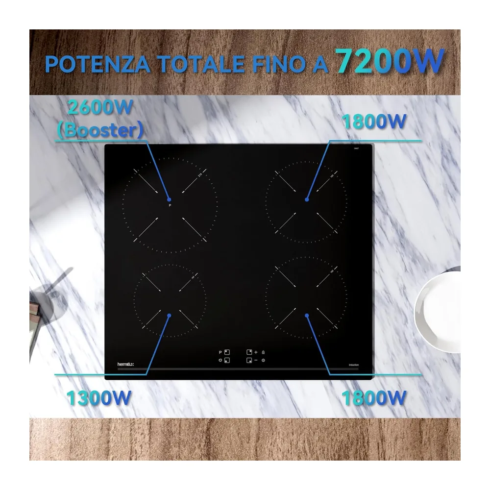 Hermitlux Piano Cottura a Induzione 4 Fuochi 60cm — 3