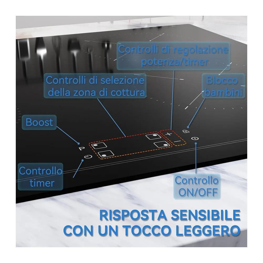 Hermitlux Piano Cottura a Induzione 4 Fuochi 60cm — 4