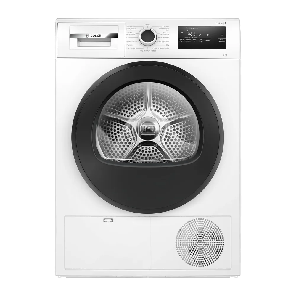 Bosch WTH85298II Serie 4 Asciugatrice a pompa di calore 8kg Bianco [Classe di efficienza energetica E]
