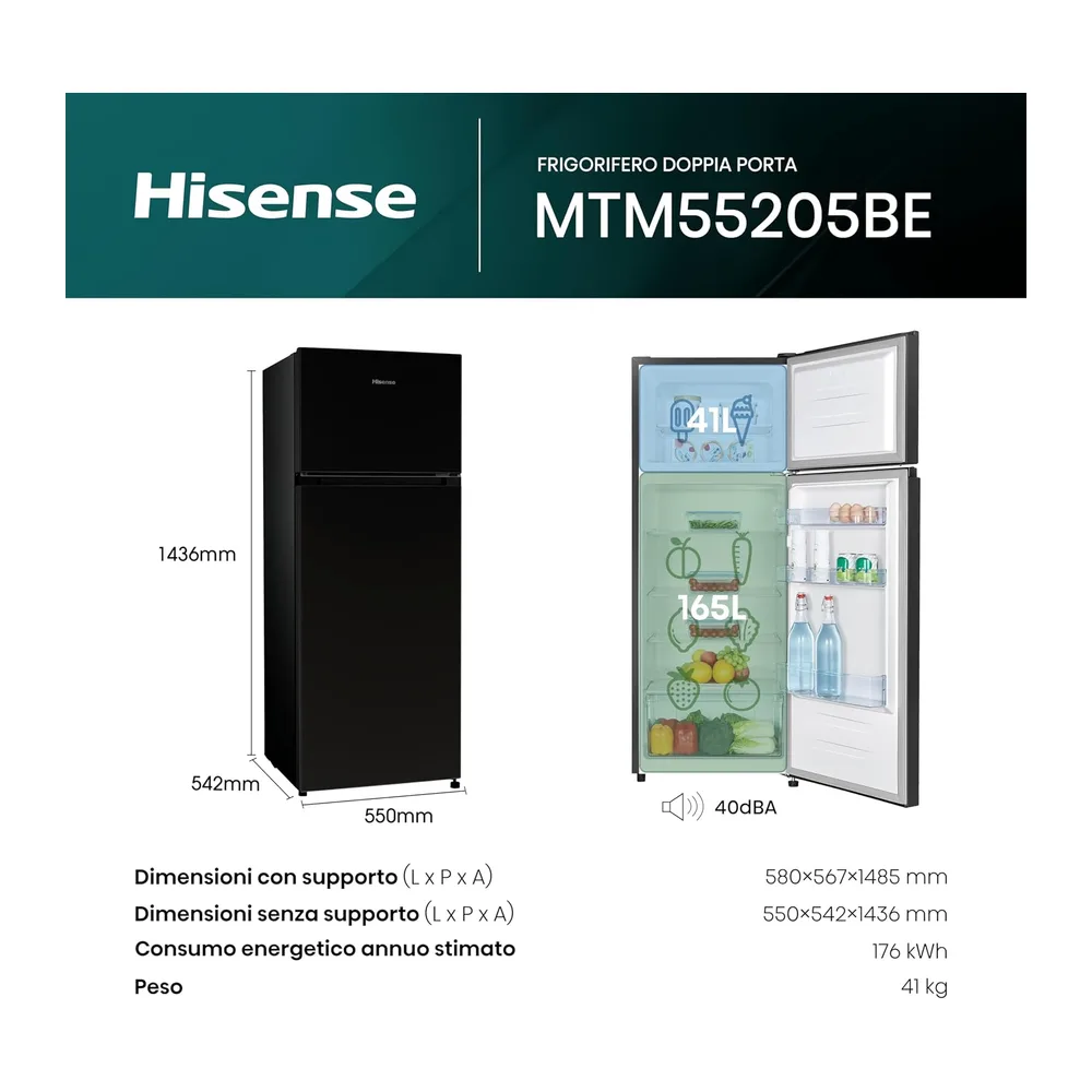 Hisense RT267D4ABE Frigorifero Doppia Porta — 2