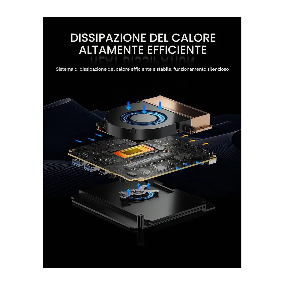 BOSGAME Mini PC E5 AMD Ryzen 3 5300U, 16 GB RAM 1 TB SSD, Doppia Porta 2,5G LAN, Triplo Display 4K, WiFi 5, — 5