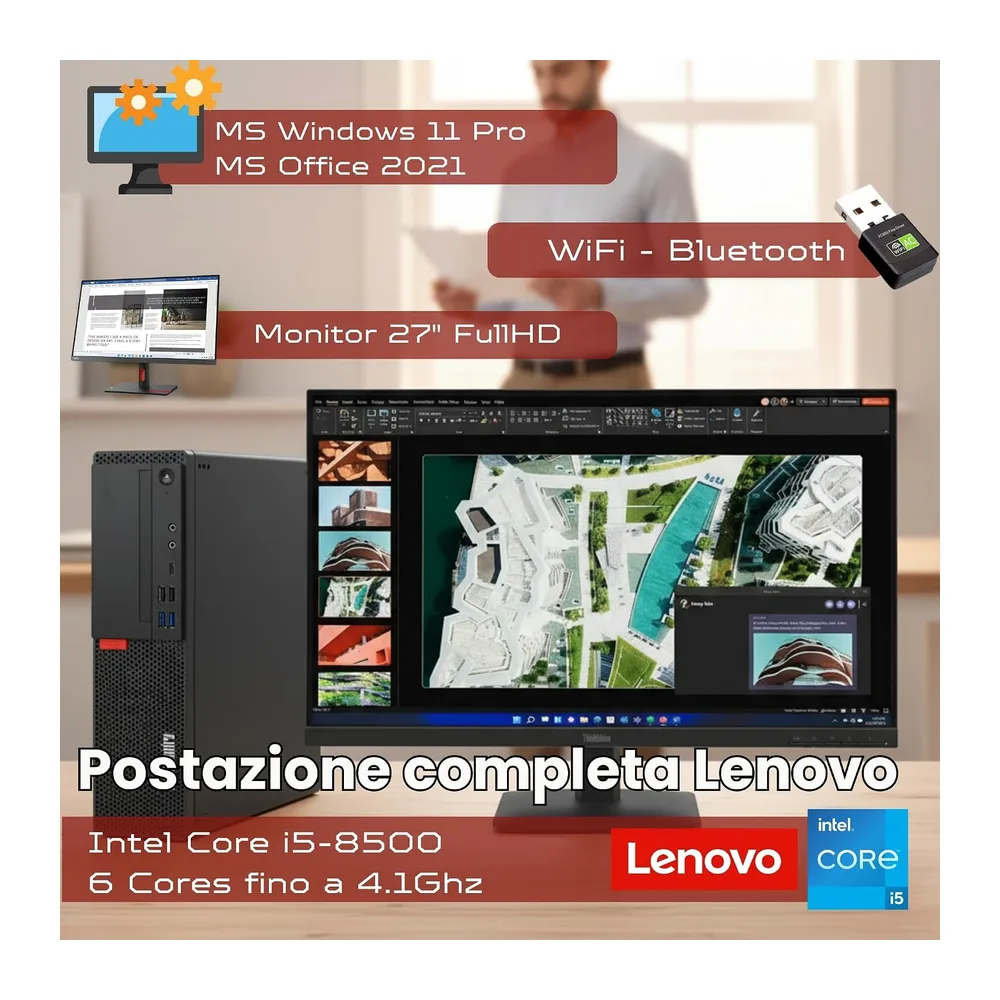 Lenovo PC Computer Completo ThinkCentre Con Monitor 27 Pollici IPS Ultra Slim — 2