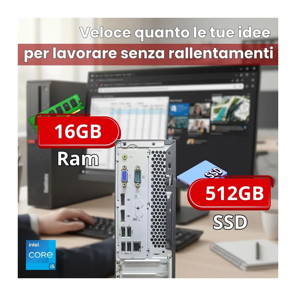 Lenovo PC Computer Completo ThinkCentre Con Monitor 27 Pollici IPS Ultra Slim — 3