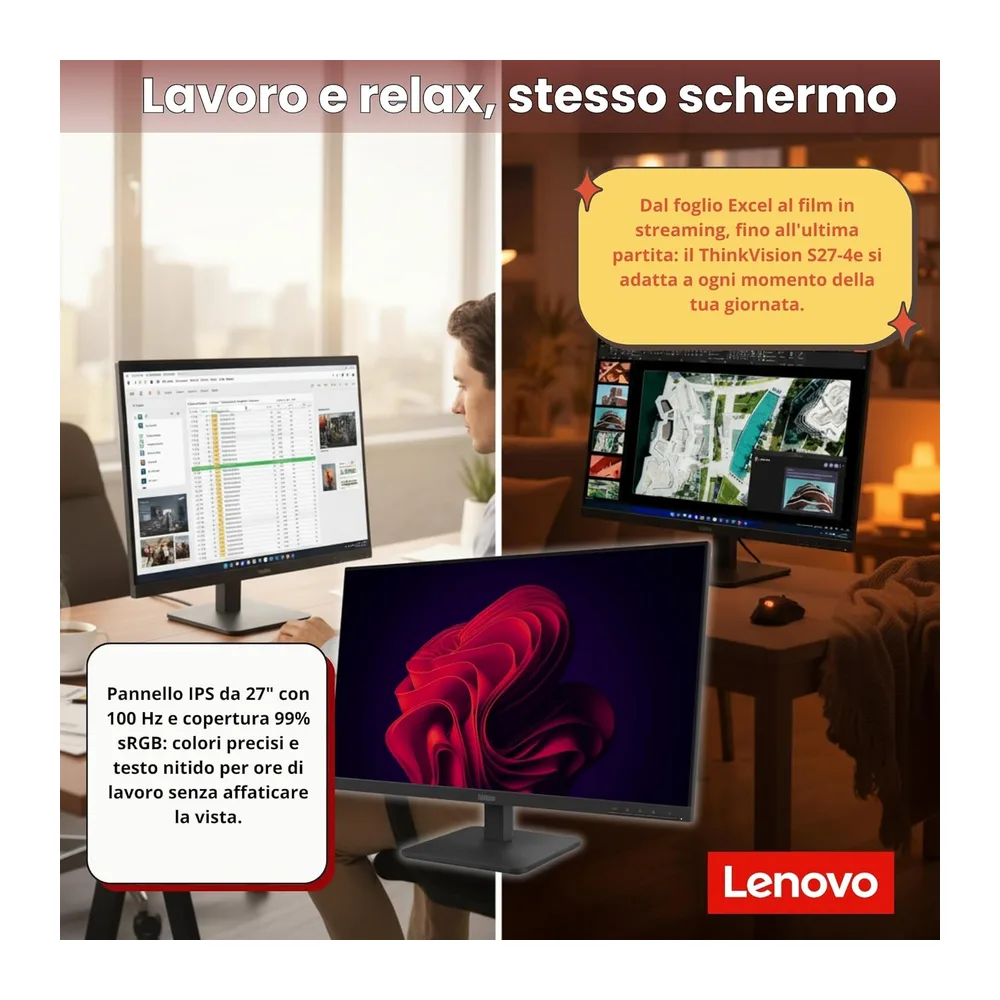 Lenovo PC Computer Completo ThinkCentre Con Monitor 27 Pollici IPS Ultra Slim — 4