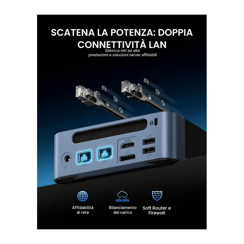 BOSGAME E5 Home-Office-Mini PC, Ryzen 5300U (Supera 4300U/N150, Fino a 3.8GHz), 16GB DDR4 RAM 512GB NVMe SSD — 6