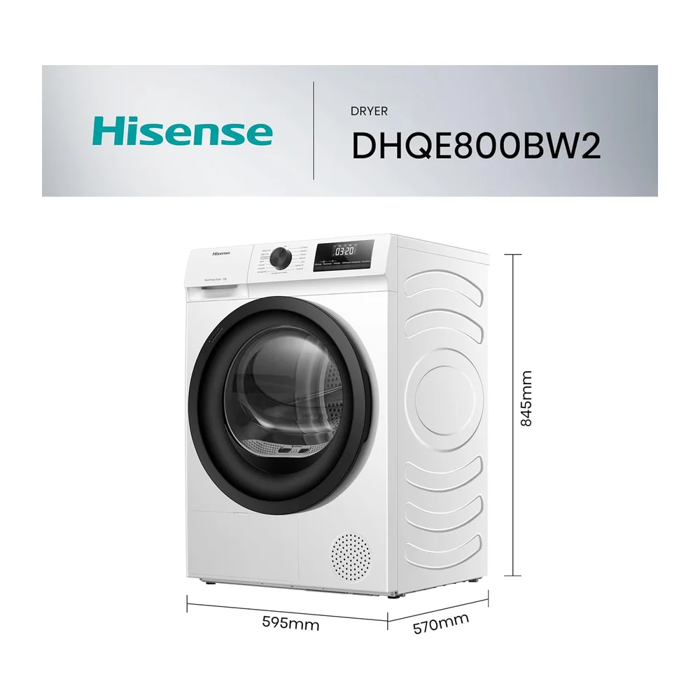 Hisense DHQE800BW2 Asciugatrice A Pompa Di Calore — 2