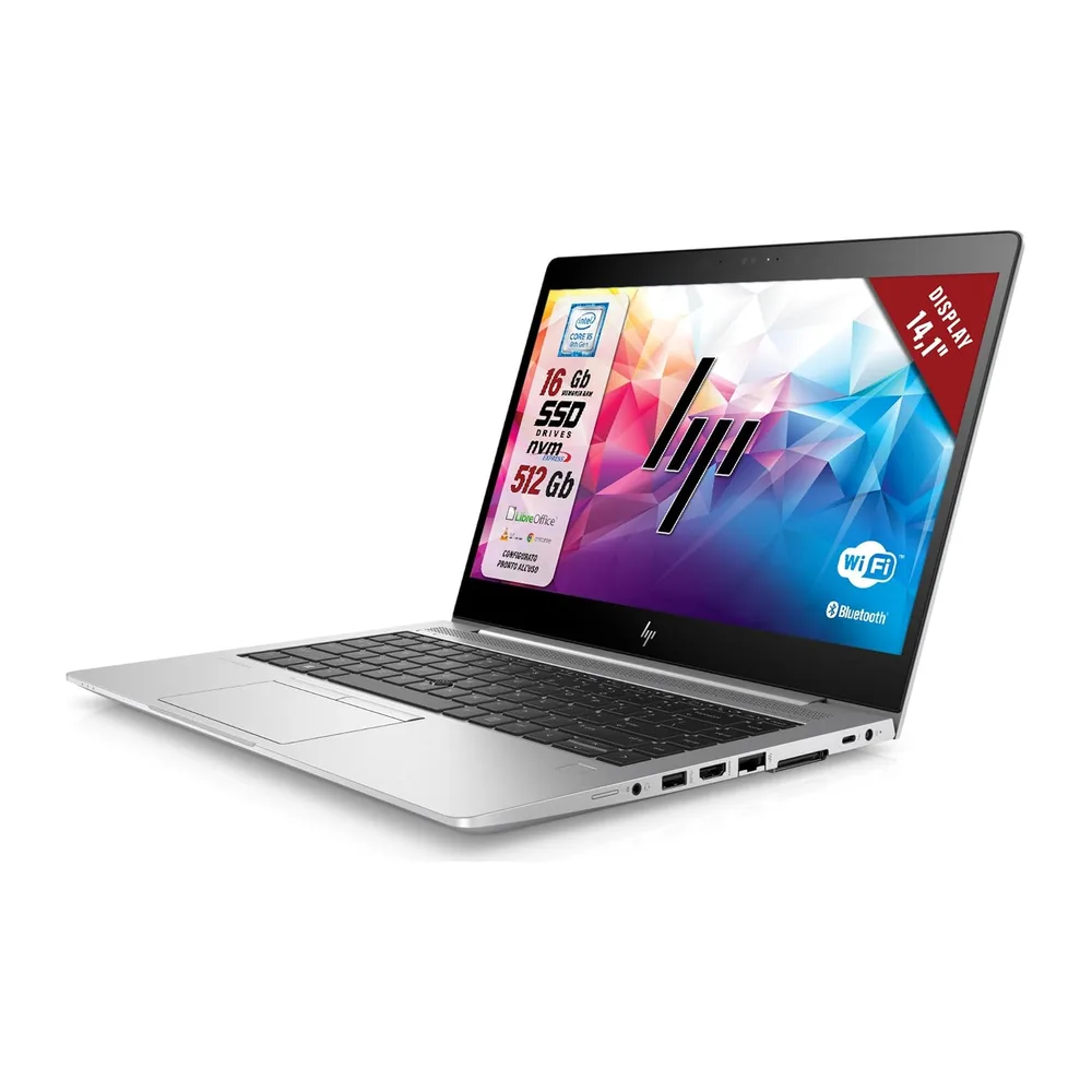 HP Elitebook, Intel i5-8Th 4 Core 1.7Ghz, Display 14,1", Ram 16Gb, SSD 512Gb, Pc Portatile Notebook Pronto — 2