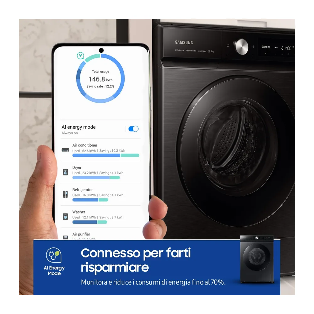 Samsung Lavatrice Bespoke AI Quickdrive WW11DB8B95GB/U3 — 3