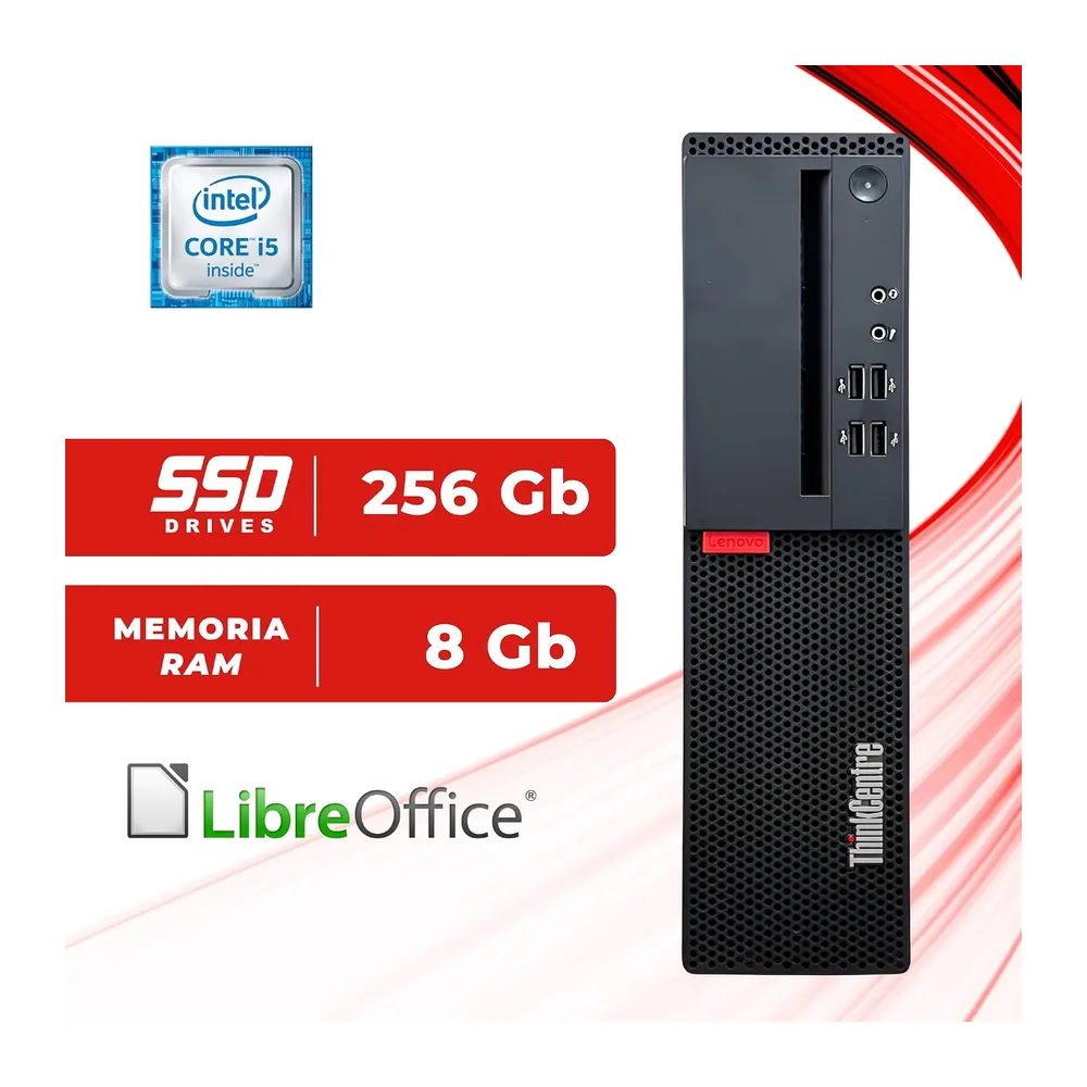 Lenovo ThinkCentre SFF, Pc Desktop Pronto all'uso, Intel i5-6500 4 Core 3.20 GHz, Ram 8Gb SSD 256Gb, Computer — 2